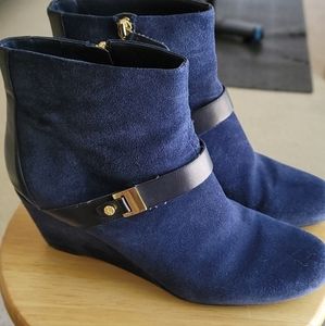 Bootie Boots Suede Leather Zip Up by Issac Mizrahi Live
